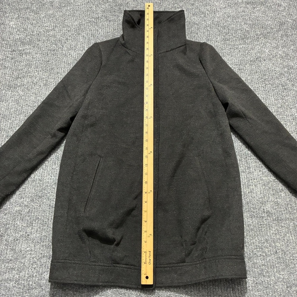 Forever 21 Womens Overcoat Size‎ Small Black Full Zip Snap Closure Funnel Neck - Picture 5 of 9